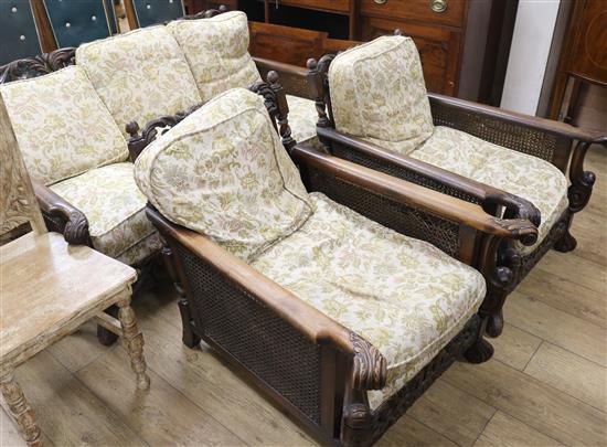 A Bergere three piece suite